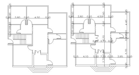 Two Floors Plan Of Lavish Bungalow Design Autocad File Cadbull
