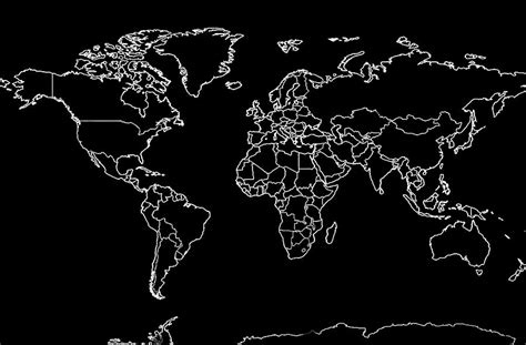 Black And White World Map Mary W Tinsley