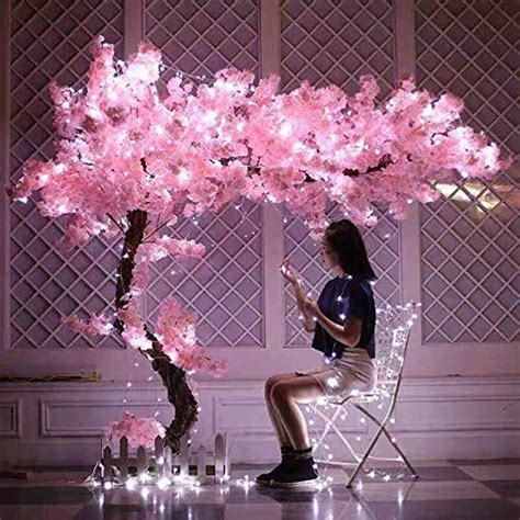 Xhn Beautiful Artificial Flower Pink Large Simulation Cherry Blossom