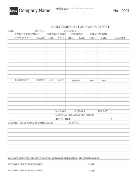 Custom Printed Time Sheet And Work Report Forms Ezeeprinting