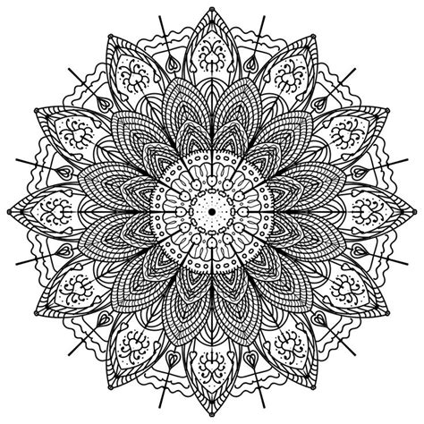 A Black And White Drawing Of A Flower With Lots Of Details On Its Petals