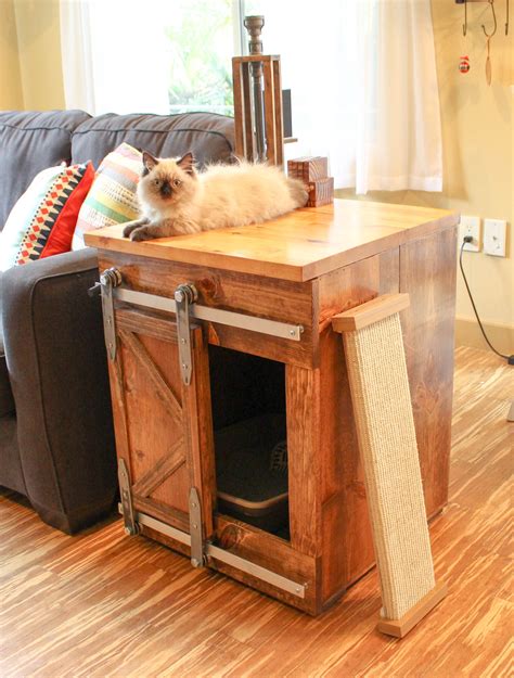 Cat Litter Box Storage Sliding Barn Doors Custom Cat Home Etsy In