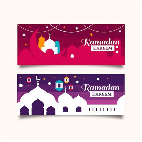 Premium Vector Flat Design Ramadan Banners Template