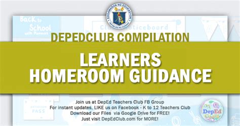 Learners Homeroom Guidance The Deped Teachers Club