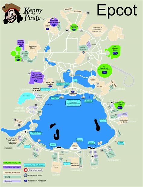 Epcot Map Kennythepirate S Unofficial Guide To Disney World