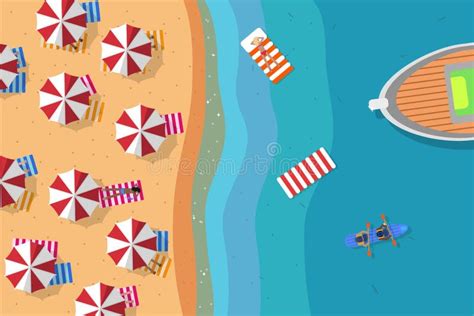 Summer Beach Flat Stock Vector Illustration Of Paradise 69479663