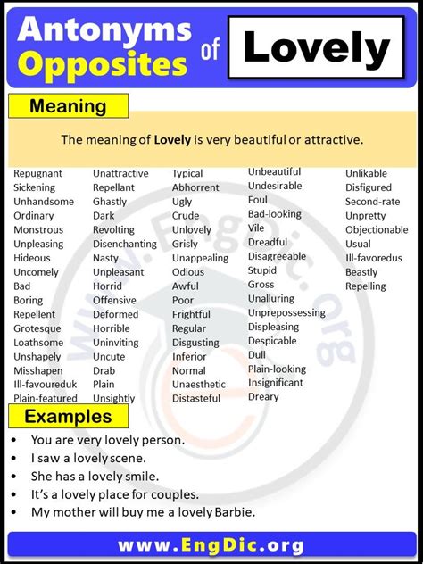 Antonyms Of The Lovely Pdf Engdic