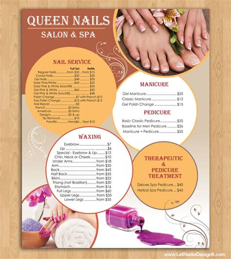 Price List Design For Nail Salon Design Etsy Nail Salon Prices Nail Salon And Spa Nail