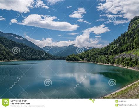 The Mountain Lake Sylvenstein Lake In Bavaria Germany Stock Image