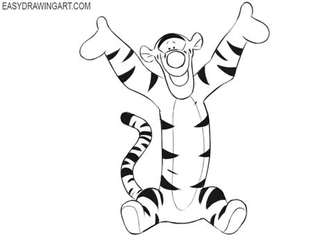 Tigger Drawing Easy Step By Step Begin By Drawing The Outline Of The
