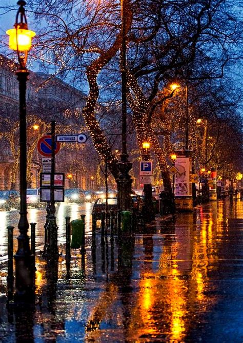 Wet Streets In Budapest Hungary City Rain Beautiful Landscapes Rain