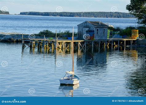 Quaint Fishing Village In Maine Stock Photo Image 61783763