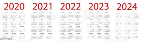 Calendar 2020 2021 2022 2023 2024 Symple Layout Illustration Week