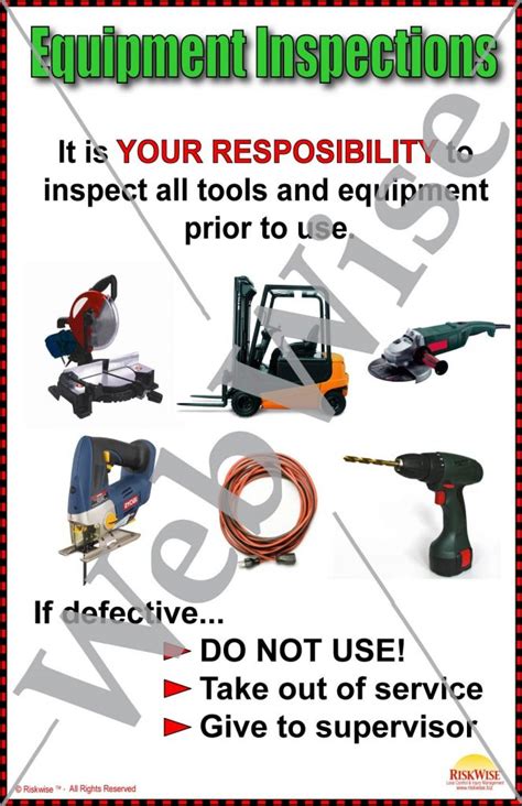 Equipment Inspections Poster Riskwise