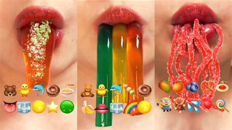 Asmr 10 Minutes Emoji Food Challenge For Sleep Relaxing 수면유도asmr 이모지 먹방 모음집 Eating Sounds 2