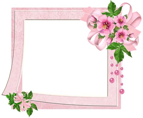 The advantage of transparent image is that it can be used efficiently. Cute Pink Transparent Photo Frame with Flowers | Gallery ...