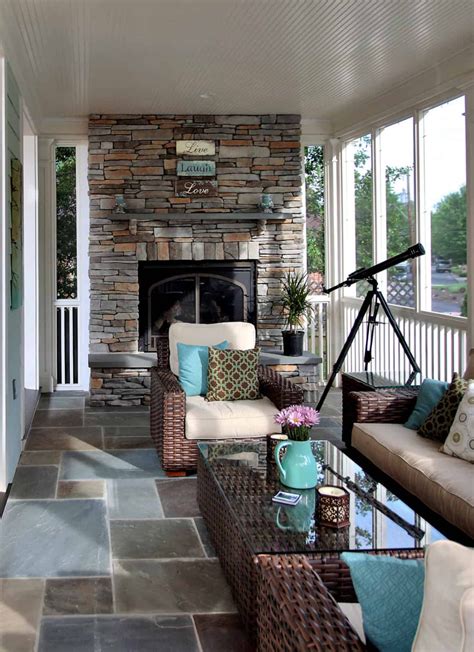 20 Most Beautiful Screened Porch With Fireplace Ideas For A Cozy