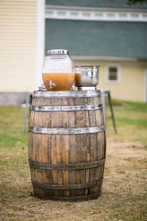 Maine Rustic Wooden Barrel Drink Station