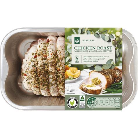 Woolworths Rspca Boneless Chicken Rolled Roast With Apricot And Macadamia