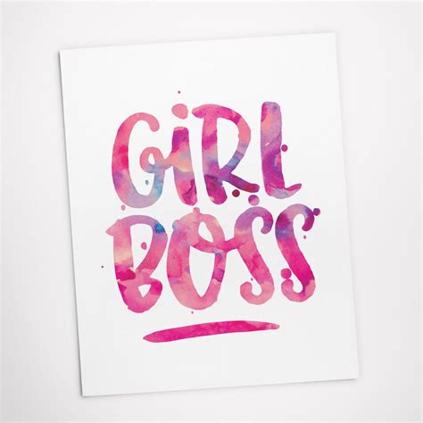 Printable Art Girl Boss Inspirational Quote Motivational Etsy