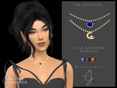 Star And Moon Necklace By Glitterberryfly At Tsr Sims 4 Updates