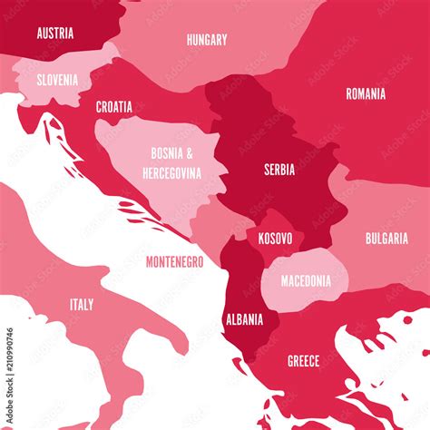 Political Map Of Balkans States Of Balkan Peninsula Four Shades Of