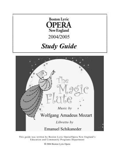 Magic Flute Study Guide