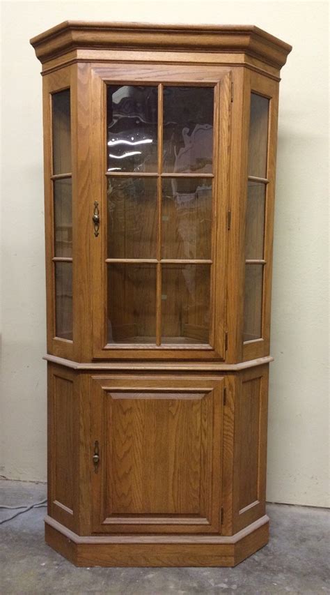 Maybe you would like to learn more about one of these? Curio Corner Cabinet Ethan Allen Vintage Lighted Glass ...