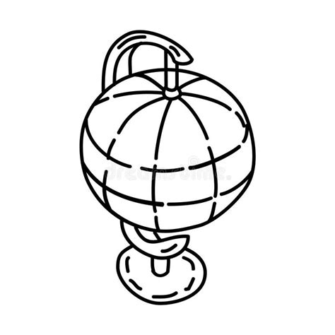 Table Globe Icon Doodle Hand Drawn Or Outline Icon Style Stock