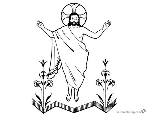 He Is Risen Coloring Pages Jesus Resurrection Clip Art Free Printable