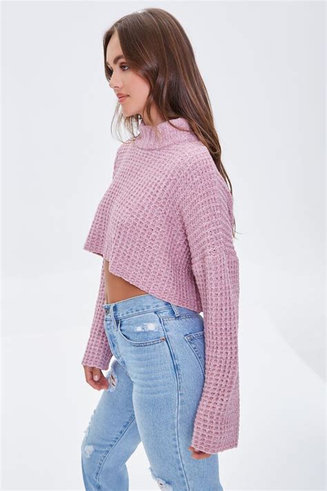 Waffle Knit Cropped Sweater