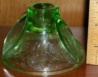 Green Depression Glass Divided Dish With Feet And Handle Floral