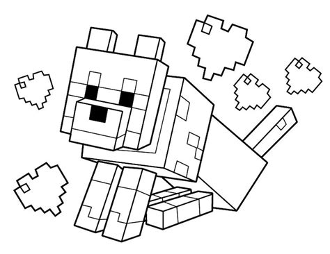 Minecraft Cat Coloring Pages Coloring Home