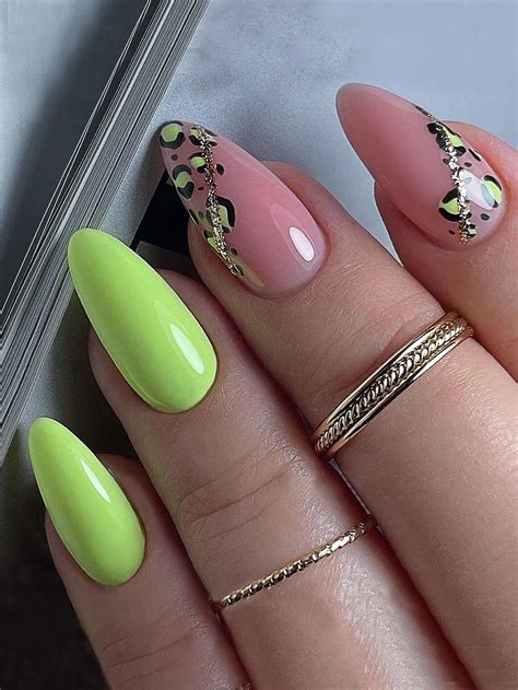 Green Collar Leopard Print 3D Nails Embellished Beauty Tools Chic Nails