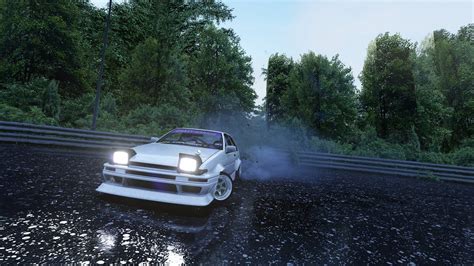 Rainy Day On The Rural Touge AE86 Trueno Assetto Corsa Steering