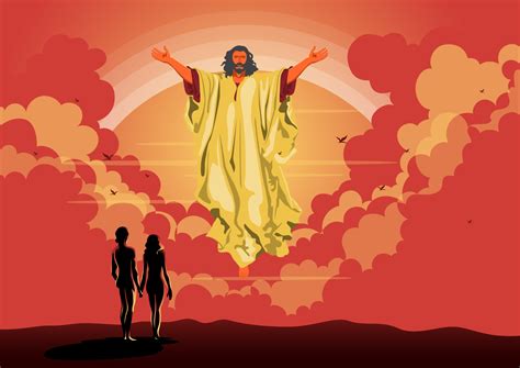 God Blessed Adam And Eve 2543281 Vector Art At Vecteezy
