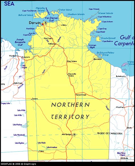 Map Of Northern Territory Map Of The World
