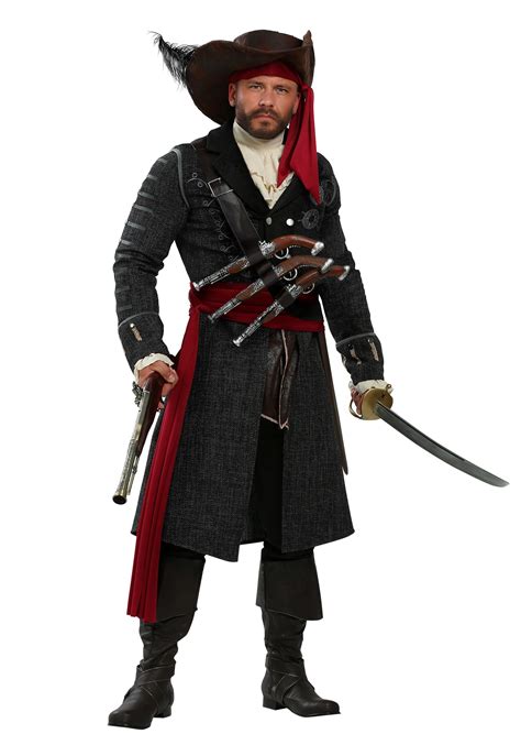 Blackbeard Costume For Plus Size Men Mens Pirate Costume