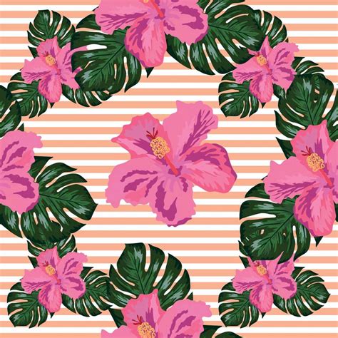 Floral Exotic Tropical Seamless Pattern Tropic Hawaiian Wallpaper