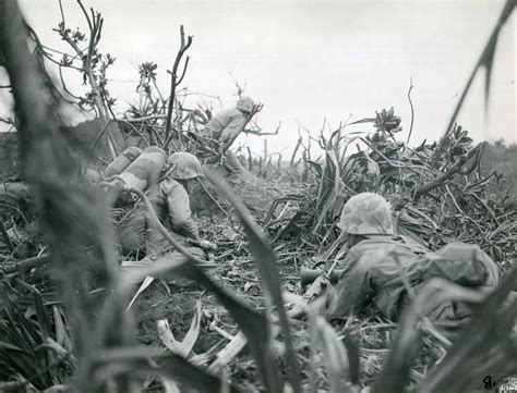 Marines Moving Forward On Iwo Jima February 1945 Moving Up The