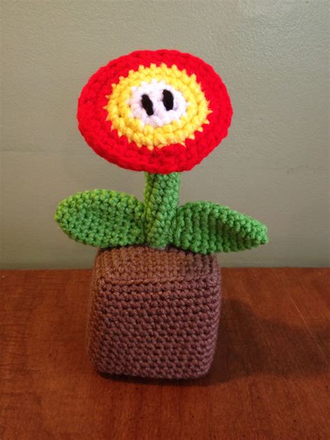Fire Flower Crochet Mario Firepower Cute Mario