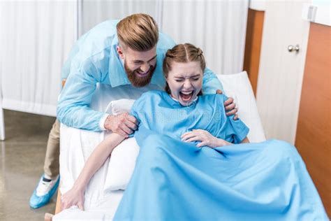 Pregnant Woman Giving Birth In Hospital Stock Image Image Of People