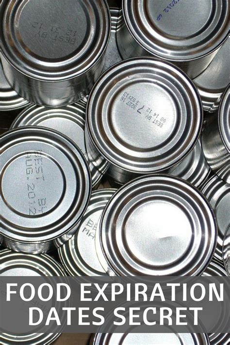 The Words Food Expirations Dates Secret On Top Of Many Metal Cans