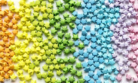 Colorful Origami Stars Background Free Image By Xếp