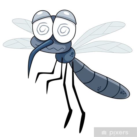 Poster Illustration Of Cartoon Mosquito Pixersus