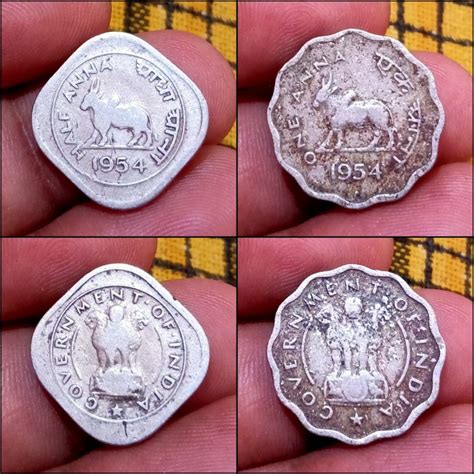 Republic India Commemorative Series 1 Anna And 12 Anna Set 2 Coins