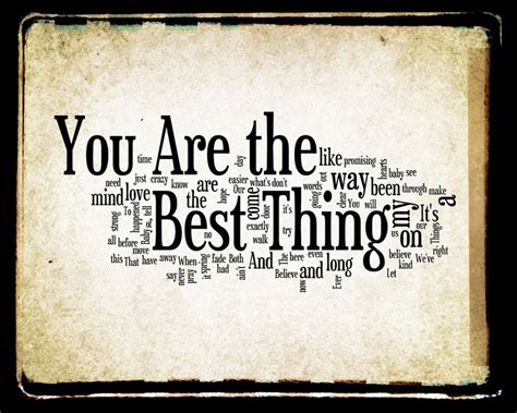 You Are The Best Thing Ray Lamontagne 8x10 Word Art Design On Luulla