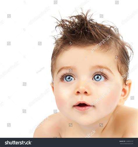 Image Cute Baby Boy Closeup Portrait Stock Photo 126895157 Shutterstock