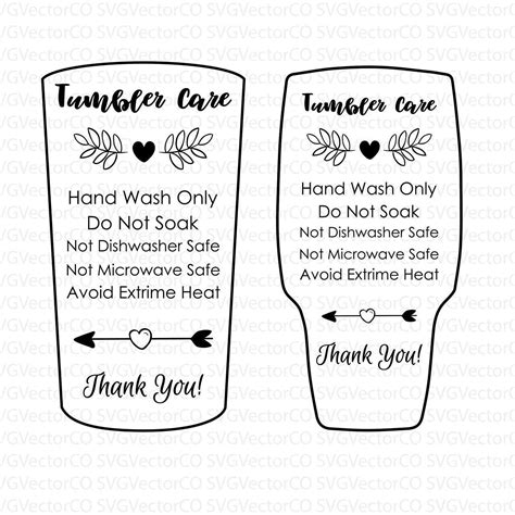 Tumbler Care Instructions Svg File Archives Topfreede