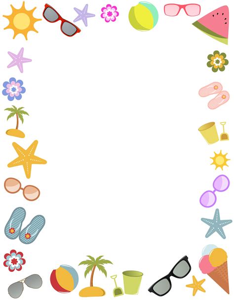 Beach Frame Borders And Frames Borders For Paper Clip Art Borders